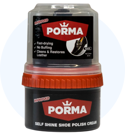 porma self shine shoe polish with circle bg