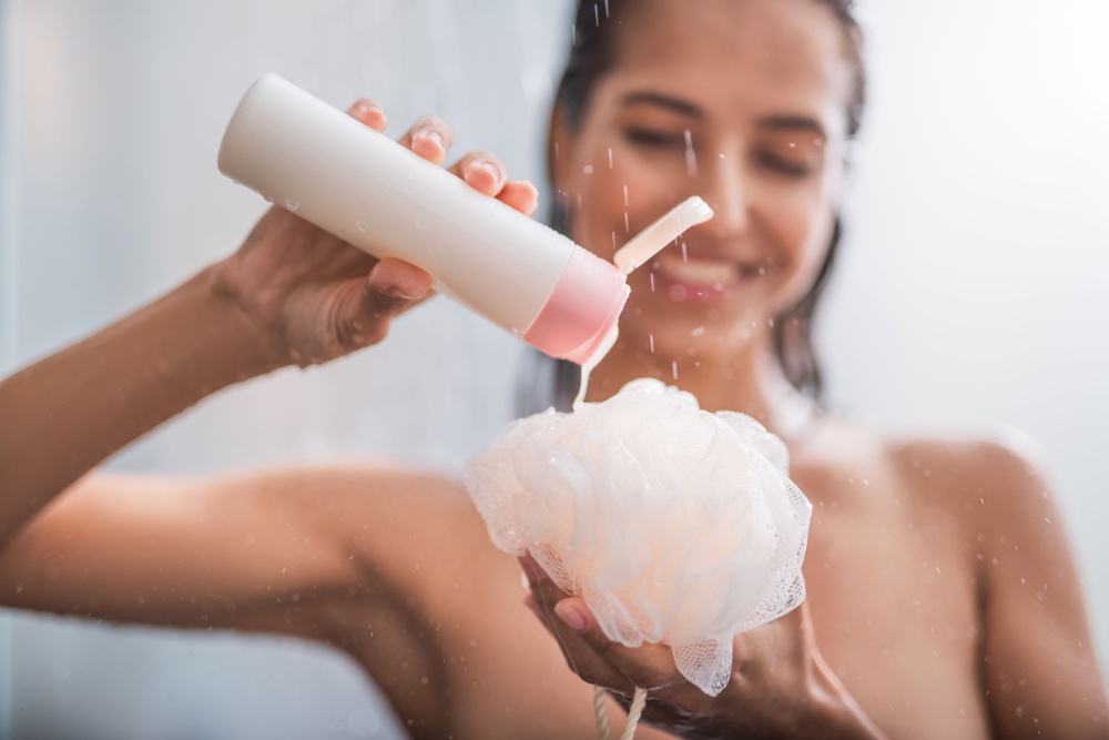putting body wash