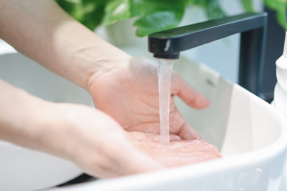 washing hands