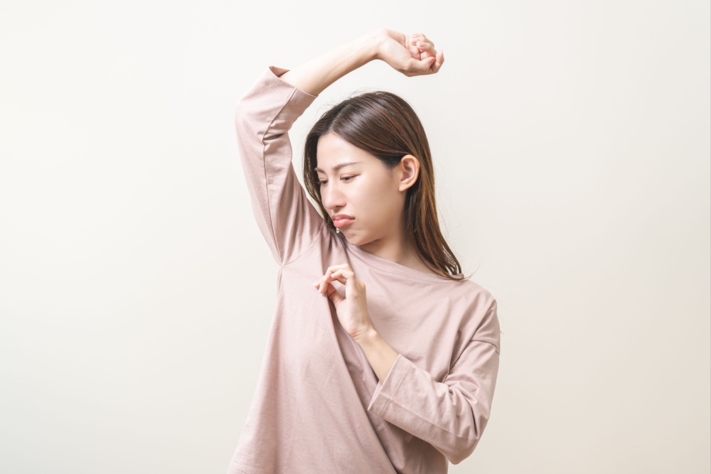 woman with body odor